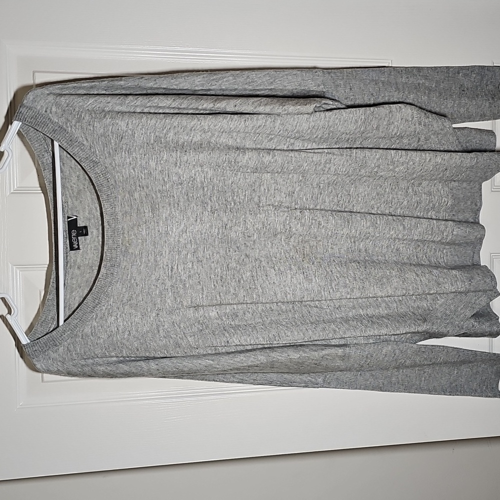 Valette Gray Long Sleeve Top Sweater Tunicl Acrylic Wool Blend Oversized Size L